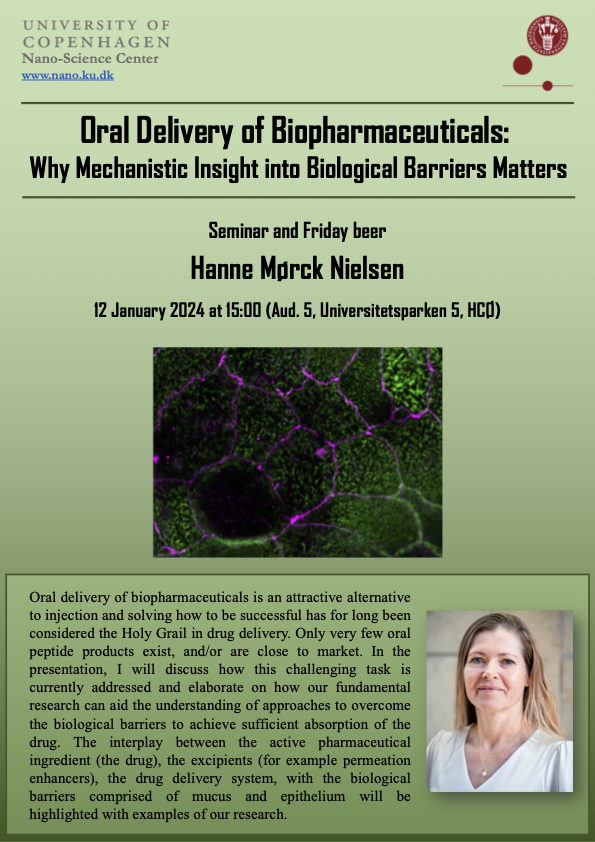 Poster with information about the seminar